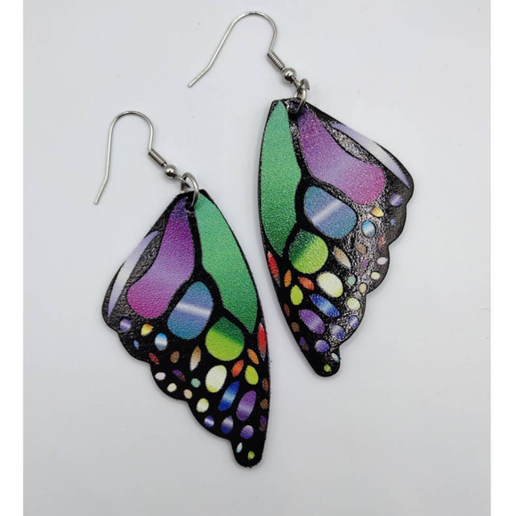 Butterfly Wings Boho Colorful Dangle Earrings - Picture 2 of 4